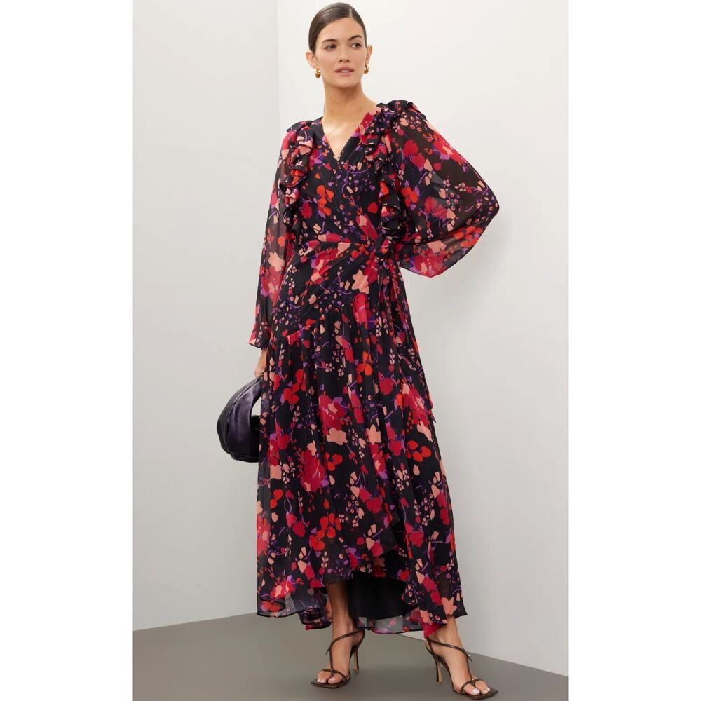 Slate & Willow Floral Midi Wrap Dress Size S